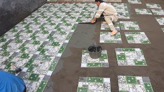 Construction and Perfect The Playground With Floor Tiles  Install Ceramic Tiles [upl. by Anitsuj598]