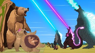 Rescue All Family GODZILLA amp KONG GODZILLA EARTH From Evolution of FEMALE BEAR  FUNNY CARTOON [upl. by Nerrej734]