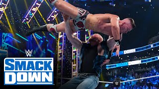 Brock Lesnar surprises and F5s Mr Money in the Bank Theory SmackDown July 22 2022 [upl. by Aelyak789]