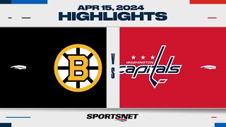 NHL Highlights  Capitals vs Bruins  April 15 2024 [upl. by Dnomed804]