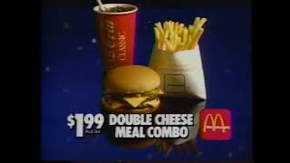 McDonalds 1987 quotMac Tonight  Spinning Burger Double Cheese Meal Comboquot Commercial [upl. by Warner]