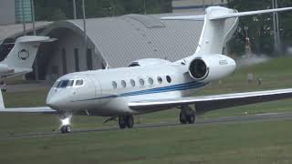 N669GD GULFSTREAM G600 LANDING AT FARNBOROUGH EGLF RUNWAY 24 1ST VISIT [upl. by Liagiba]