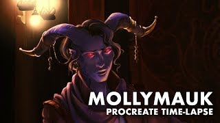 Painting Timelapse  Mollymauk From Critical Role [upl. by Leasi250]