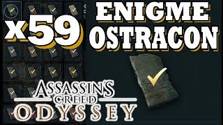 ASSASSINS CREED ODYSSEY Toutes Les Énigmes Ostracon x59  Localisation  Position [upl. by Earal606]