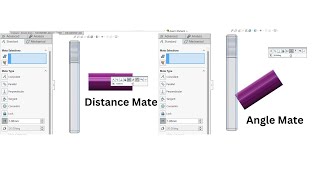 Mate 7 Distance and Angle Mate SolidWorks Assembly [upl. by Oatis]