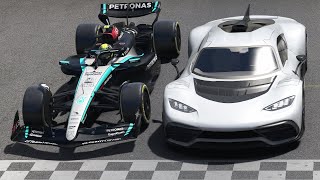 Mercedes F1 2024 vs MercedesAMG ONE at Monza [upl. by Assilat]