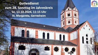 Gottesdienst zum 28 Sonntag im Jahreskreis live aus der Basilika St Margareta 131024 1115 Uhr [upl. by Darrow]