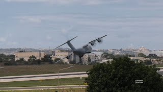 Malta International Air Show 2023 Departures Turkish A 400M Atlas [upl. by Michail]