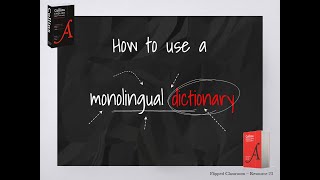 How to use a monolingual dictionary [upl. by Ocirderf434]