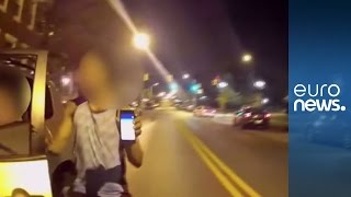 Driver playing Pokemon Go smashes into police car [upl. by Nedyah977]