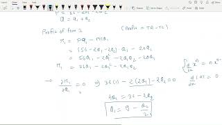 equilibrium in oligopoly market reaction function [upl. by Obbard]