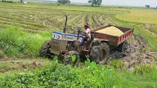 Swaraj 744 Fe 4wd Tractor Performance Mud [upl. by Baugh]