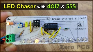 LED chaser circuit using 4017 and 555 timer IC  UTSOURCE [upl. by Treulich]