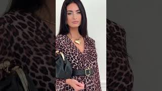 Abito Doppia Balza Animalier Leopardato outfitideas outfoutfits fashion [upl. by Lysander]