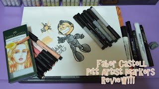 Faber Castell Pitt Artist Markers SKIN TONEGRAY SCALE 6 MARKER SETS REVIEW [upl. by Naleek]