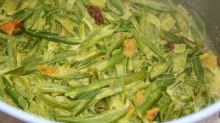 Sri Lankan Beans White Curry Recipe English [upl. by Dorisa]