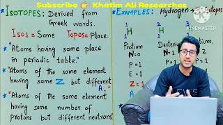 Concept of isotopes class 9th  Lec 7  Complete detail  in Pashto khatimaliresearches [upl. by Rogergcam]