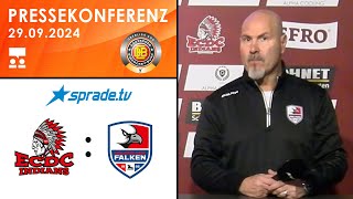 29092024  Pressekonferenz  ECDC Memmingen Indians vs Heilbronner Falken [upl. by Shanda]