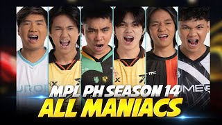 ALL MANIAC Play in MPL Philippines Season 14 Demonkite FannyKelra RubySuper Marco Moskov [upl. by Atalayah]