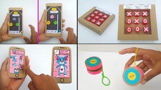 4 amazing cardboard toys make at home  DIY cardboard toy  Cardboard crafts [upl. by Hardin92]