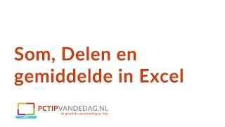 Delen de som en gemiddelde berekenen in Excel [upl. by Vilberg]