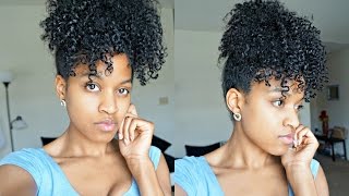 Quick Curly Hair Updo PineappleNatural Hair Tutorial [upl. by Coit]