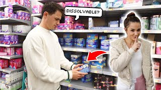 DISSOLVABLE TAMPON PRANK ON HUSBAND embarrassing [upl. by Norm]