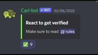 How to make a Discord verification system with carl bot [upl. by Accever]