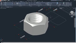 AutoCAD 3D How to drawing 3D Nut in AutoCAD 3D Modeling Autodesk Sketches [upl. by Fafa]