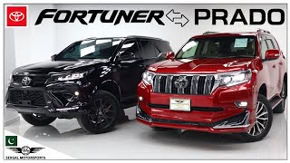 Toyota Land Cruiser Prado TXL 2018 VS Fortuner GRS 2024 Detailed Comparison [upl. by Jacquenette]