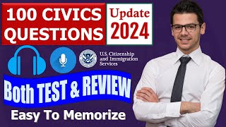 100 Civics Questions for US Citizenship Interview 2024 Both Test and Review [upl. by Sivatnod50]