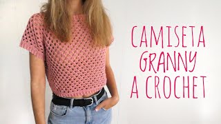 CAMISETA GRANNY  Tutorial crochet [upl. by Jimmie]