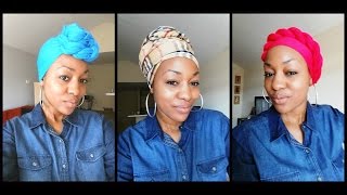 How to tie a Head Wrap  5 Ways [upl. by Anialed]