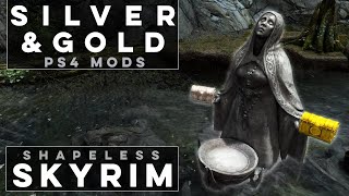 Golden and Silver Armory Set Armor and Weapon Retexture  Shapeless Skyrim PS4 Mods Ep 168 [upl. by Loar]