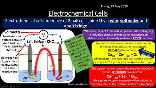 AQA 111 Electrode Potentials and Electrochemical Cells REVISION [upl. by Eittam]