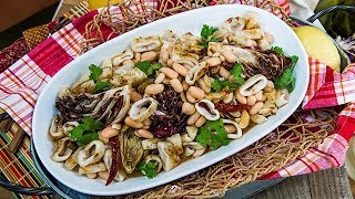 Pati Jinichs Grilled Calamari Radicchio and Endive Salad  Home amp Family [upl. by Assel]