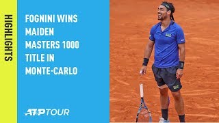 Highlights Fognini Beats Lajovic In MonteCarlo For Maiden Masters 1000 Title [upl. by Airogerg]