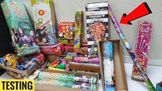 Testing Big Diwali Crackers Skyshots and Mini Shots Pots Fountain Fireworks stash testing 2021 [upl. by Nosyt]