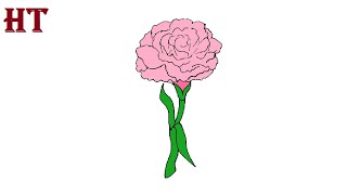 How to Draw a Carnation Flower Easy  Flower Drawing for Beginners [upl. by Hajar]