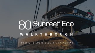 First look at the allelectric solar yacht Sunreef 80 Eco  Catamaran walkthrough [upl. by Aarika]