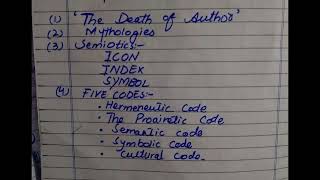 Roland Barthes mythologies Death of author semiotics five codes [upl. by Lotz]