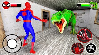 Playing as SpiderMan Family Vs Dinosaur Trex in Granny House [upl. by Odell]