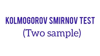 Kolmogorov smirnov test Two samplebhupsychology [upl. by Ynobe]