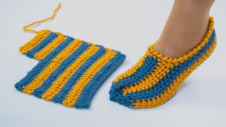 Fastest crochet slippers for beginners  easy pattern [upl. by Monah494]