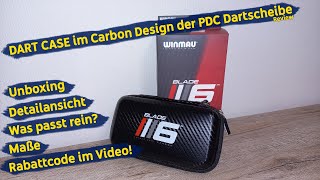 WINMAU BLADE 6 DART CASE im Carbon Design der offiziellen PDC Dartscheibe im Test und Review [upl. by Renata]