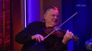 Brendan Gleeson playing the fiddle w Hughes Pub musicians on the Late Late Show Febraury 23 2024 [upl. by Domineca514]