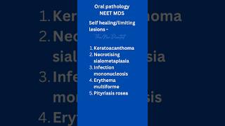 NEET MDS 2025 preparation  Oral Pathology revision table [upl. by Yllop]