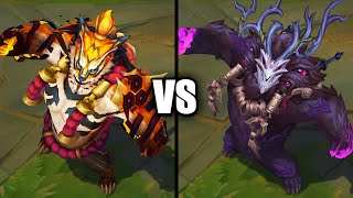 Inkshadow Volibear vs Thousand Pierced Volibear Skins Comparison League of Legends [upl. by Bettine]