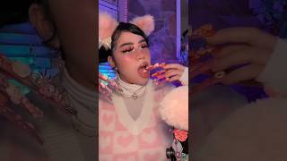 Eating my Long NAILS AGAINNN❕💅🩷 ediblenails mukbang shorts [upl. by Steiner]