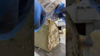 Satisfying Blue Cheese Peeling Proces At FCM farmerscheesemaking fcm cheese food [upl. by Arriaes]